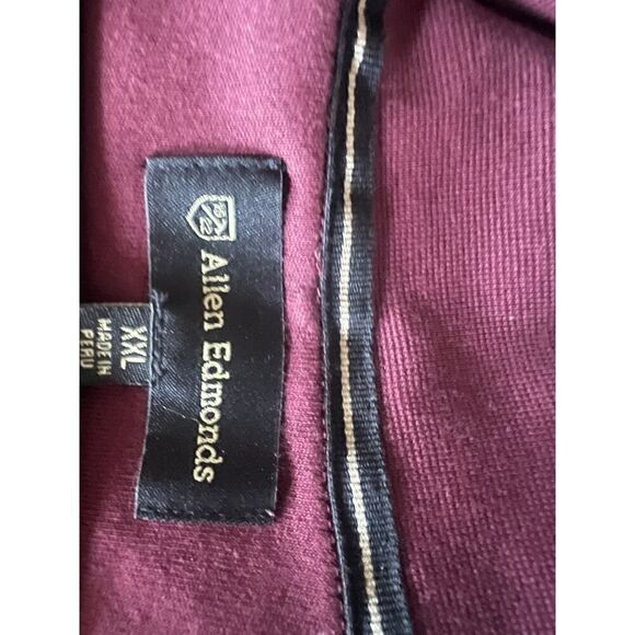 ALLEN EDMONDS QUARTER ZIP SWEATER MAROON SIZE XXL - Picture 3 of 3